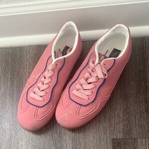 Rachel Pink Sneakers with Blue Trim